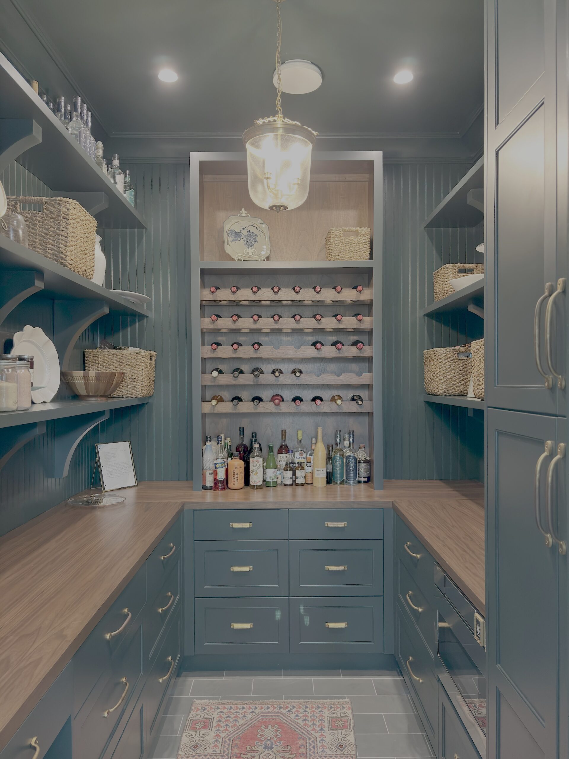color drenched back kitchen
